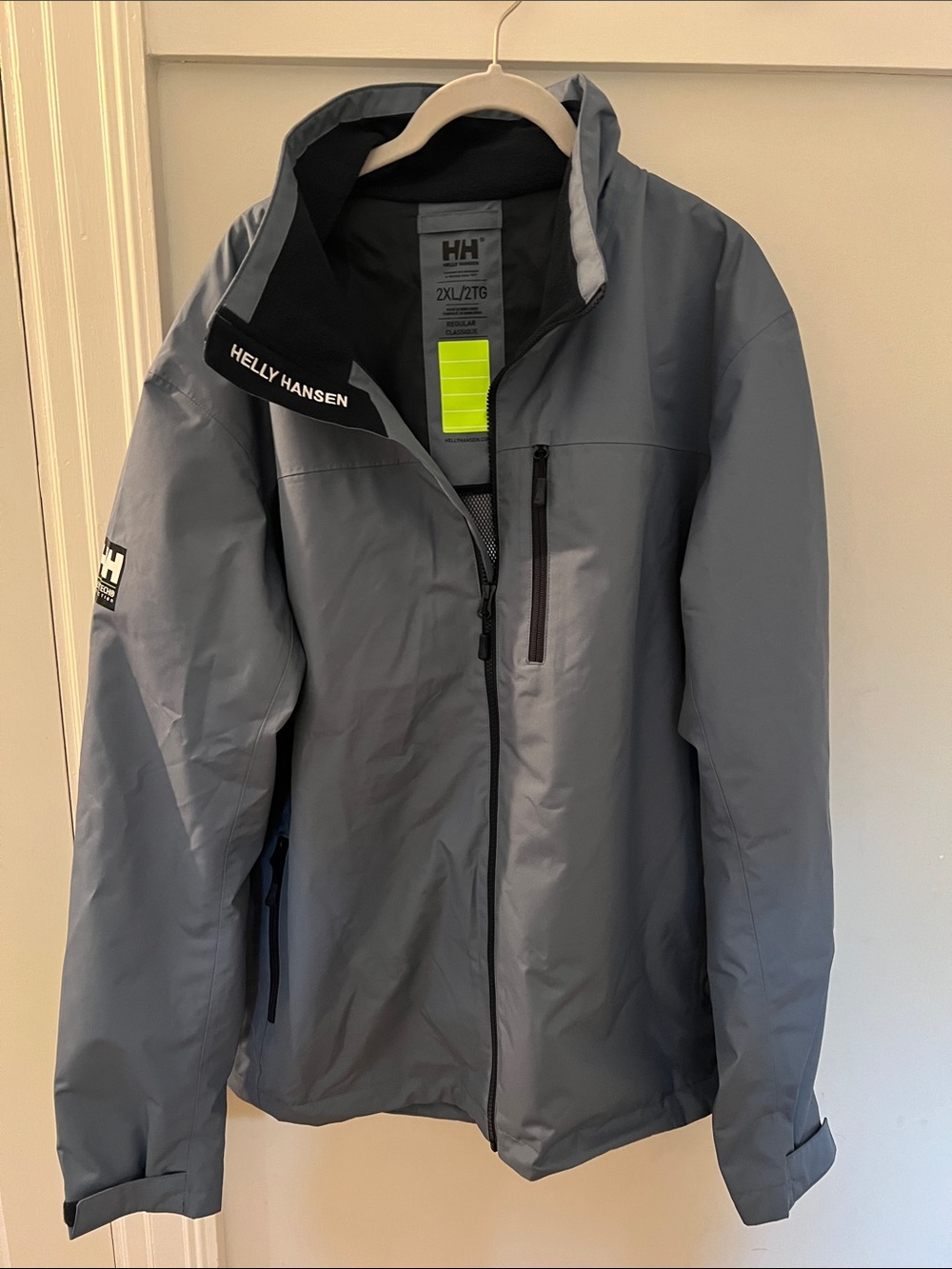 Helly Hansen Men's Slate Gray/Blue Crew Hooded Midlayer Jacket 2.0